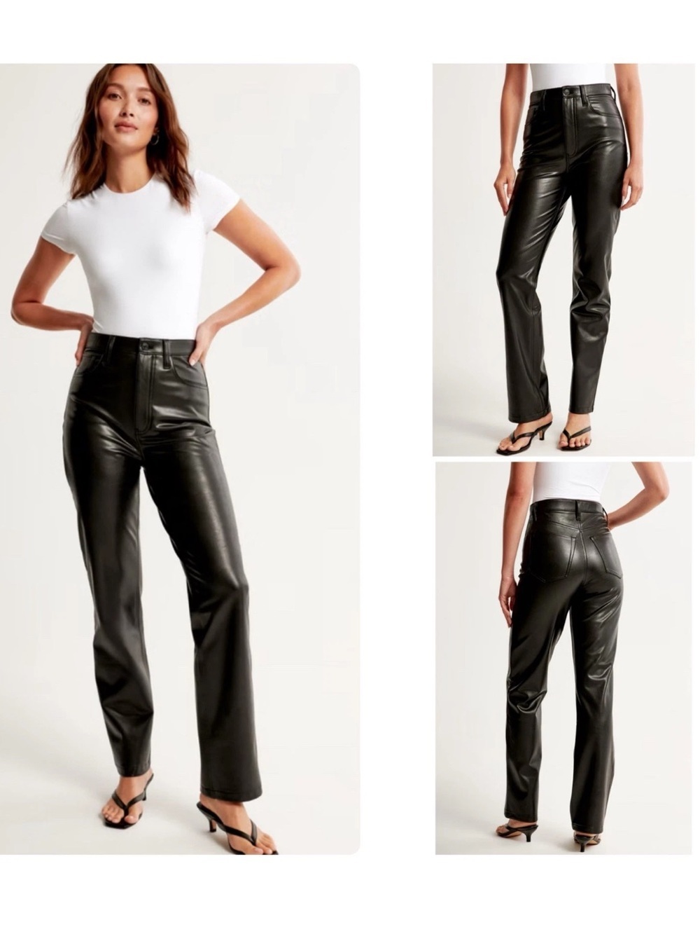 Abercrombie & Fitch Black Faux Leather 90s Relaxed High-Rise Pants Size 28